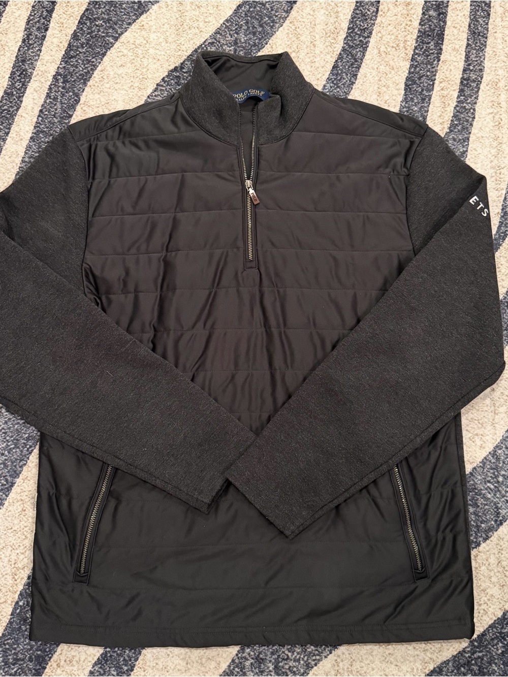 Polo Ralph Lauren Golf Men's Quilted Panel 1/4 Zip Jacket Grey